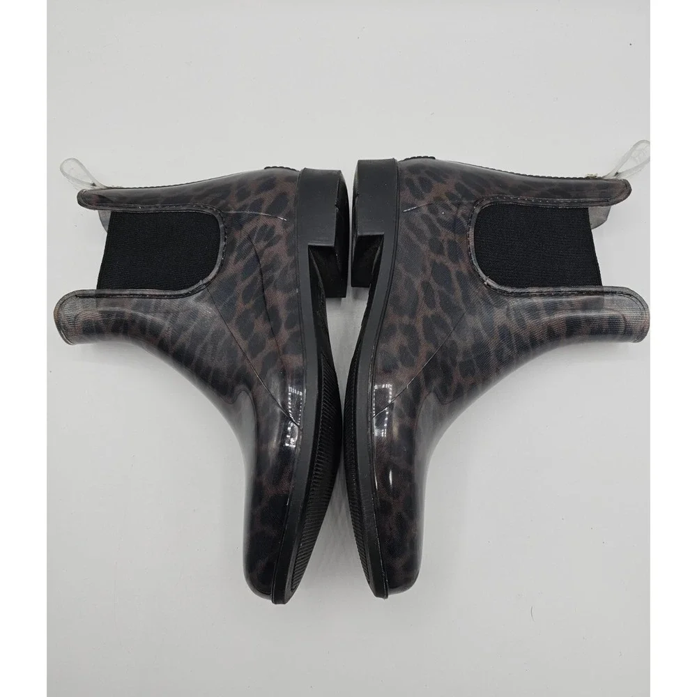 Sam Edelman Womens Tinsley Rain Boots Size 7 Leopard Print Rubber Almond‎ Toe